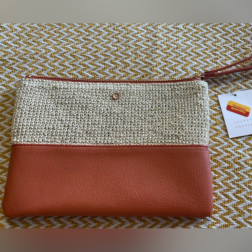 LC Lauren Conrad Paper Straw Clutch